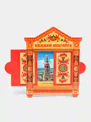 Красный магнит на холодильник "Пермь", "Нижний Новгород"