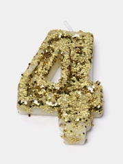 Свеча в торт "Блестки", 2 вида, цифра: 0, 1, 2, 3, 4, 5, 6, 7, 8, 9, х 6.5 см