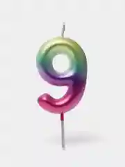 Натуральная восковая свеча для торта "Акварельная", цифра 0,1,2,3,4,5,6,7,8,9, х 6 см