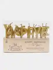 Золотой набор свечей "Happy Birthday"