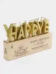 Золотой набор свечей "Happy Birthday"
