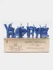 Синий набор свечей "Happy Birthday"