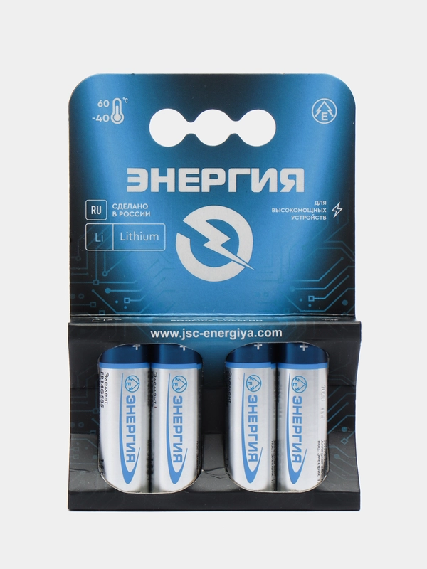 Батарейки литиевые АО Энергия Lithium (АА, FR6, 1.5В)- 4шт/блистер