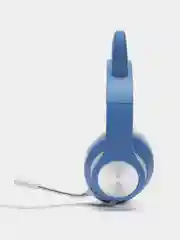 Синий наушники беспроводные/проводные детские, Bluetooth, с кошачьими светящимися ушками