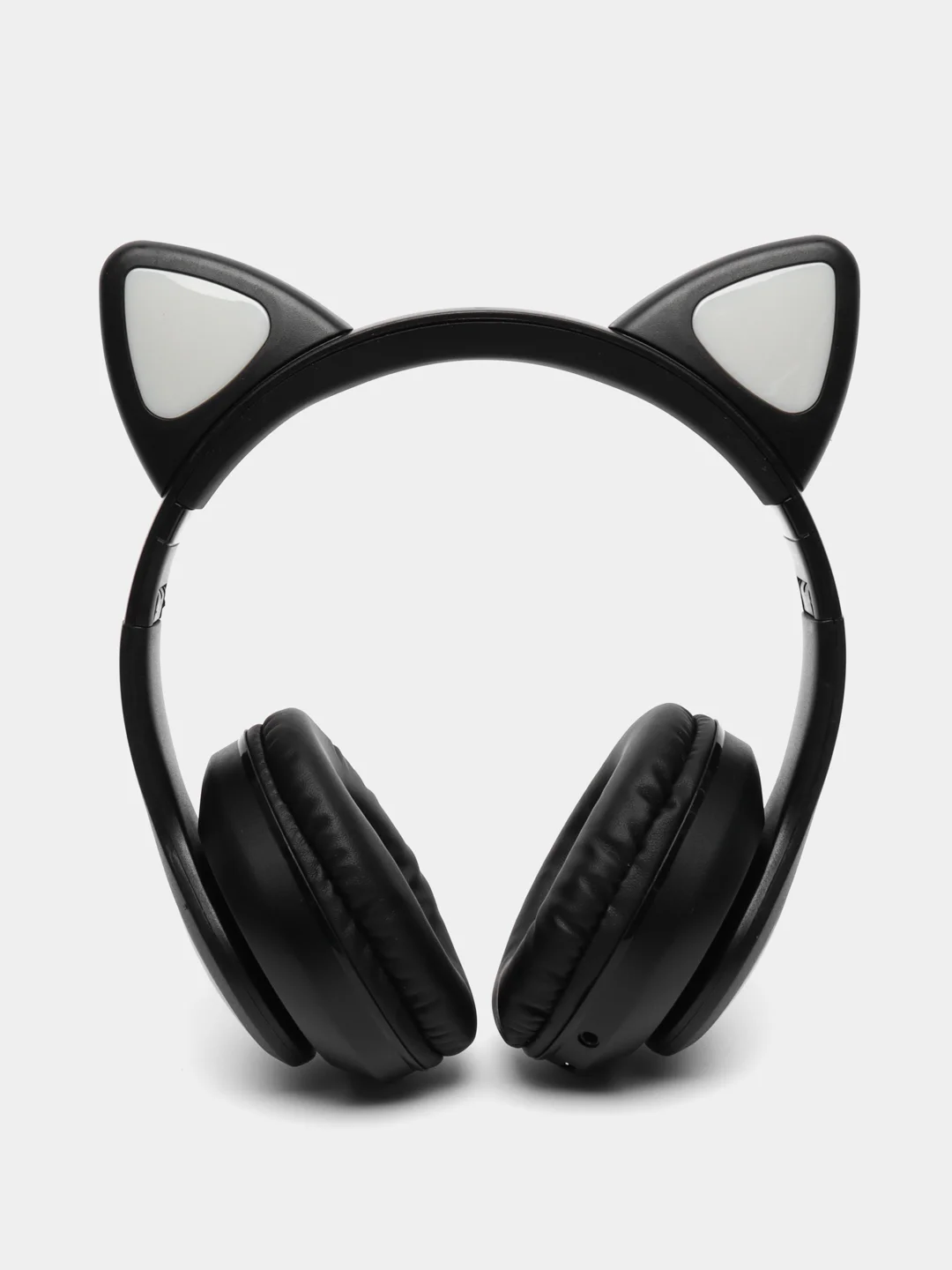 Черный наушники беспроводные/проводные детские, Bluetooth, с кошачьими светящимися ушками