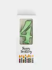 Лесной зеленый свечи цифры для торта Happy Birthday / 5 цветов.