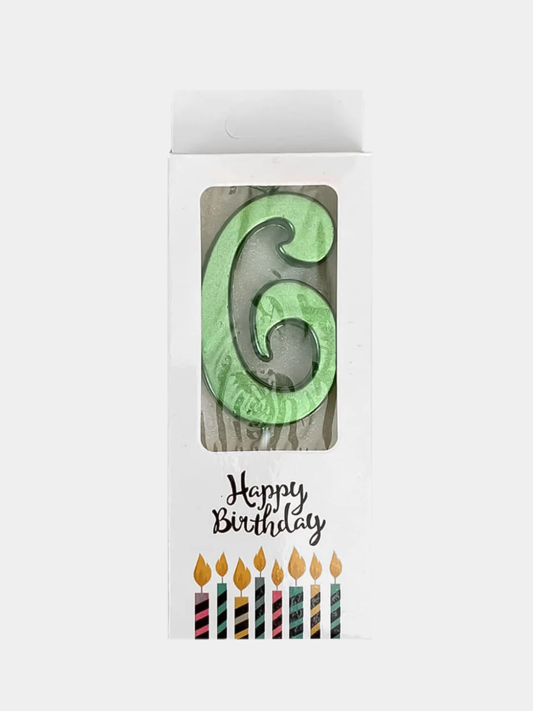 Лесной зеленый свечи цифры для торта Happy Birthday / 5 цветов.