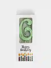 Лесной зеленый свечи цифры для торта Happy Birthday / 5 цветов.