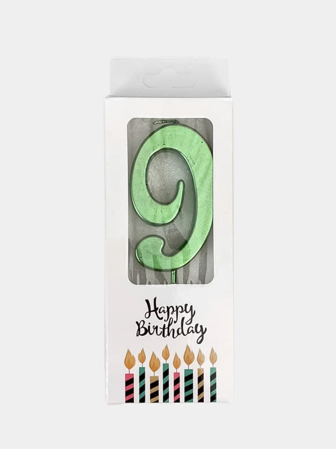 Лесной зеленый свечи цифры для торта Happy Birthday / 5 цветов.