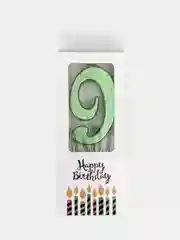 Лесной зеленый свечи цифры для торта Happy Birthday / 5 цветов.