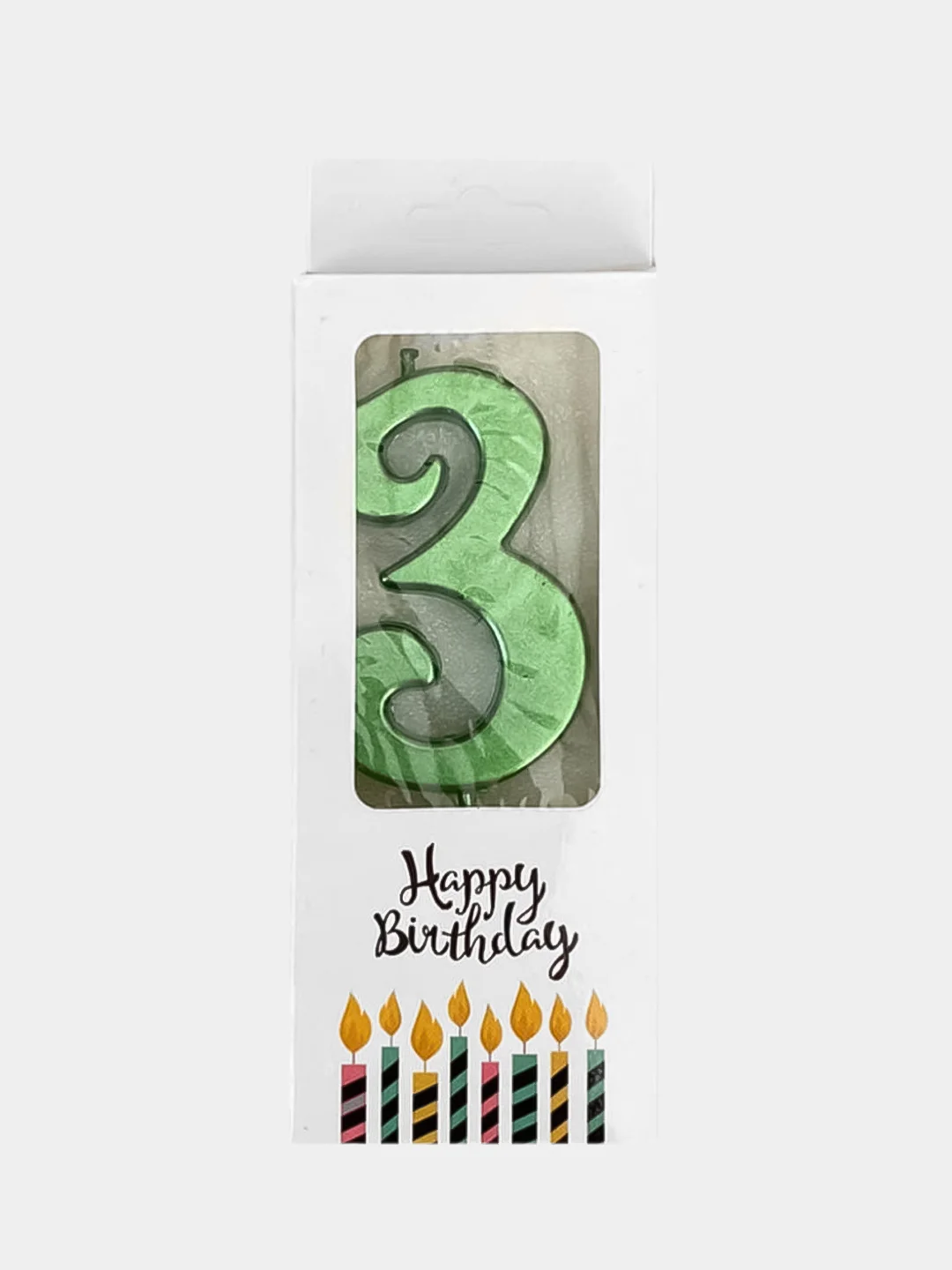 Лесной зеленый свечи цифры для торта Happy Birthday / 5 цветов.