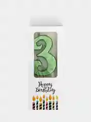 Лесной зеленый свечи цифры для торта Happy Birthday / 5 цветов.