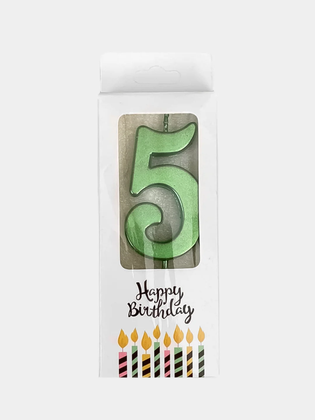 Лесной зеленый свечи цифры для торта Happy Birthday / 5 цветов.