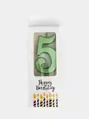 Лесной зеленый свечи цифры для торта Happy Birthday / 5 цветов.