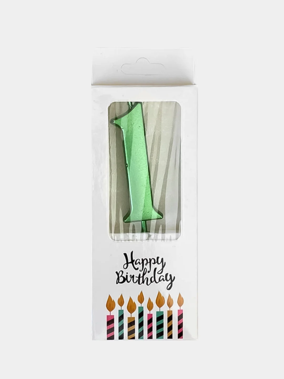 Лесной зеленый свечи цифры для торта Happy Birthday / 5 цветов.