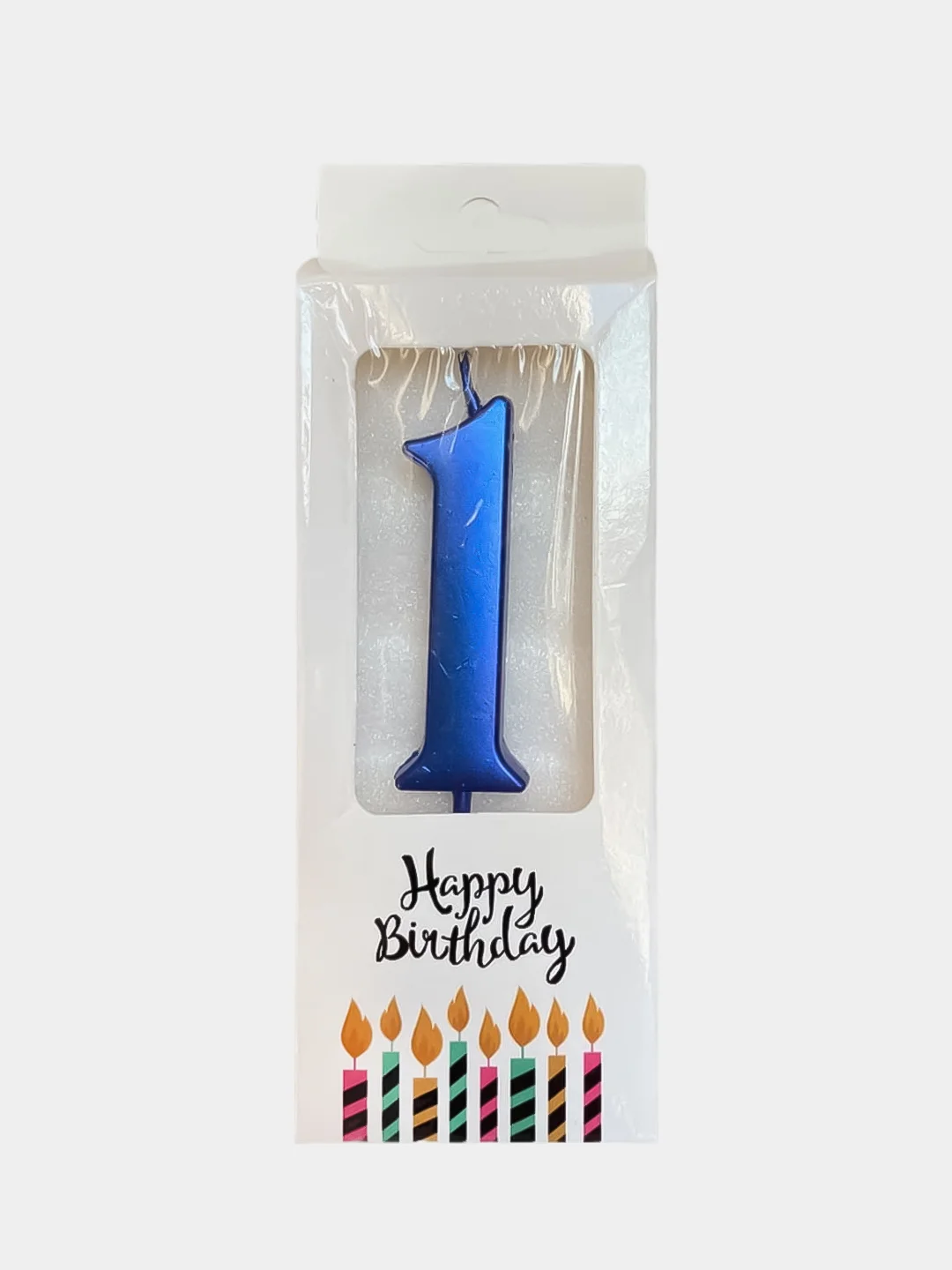 Синий свечи цифры для торта Happy Birthday / 5 цветов.