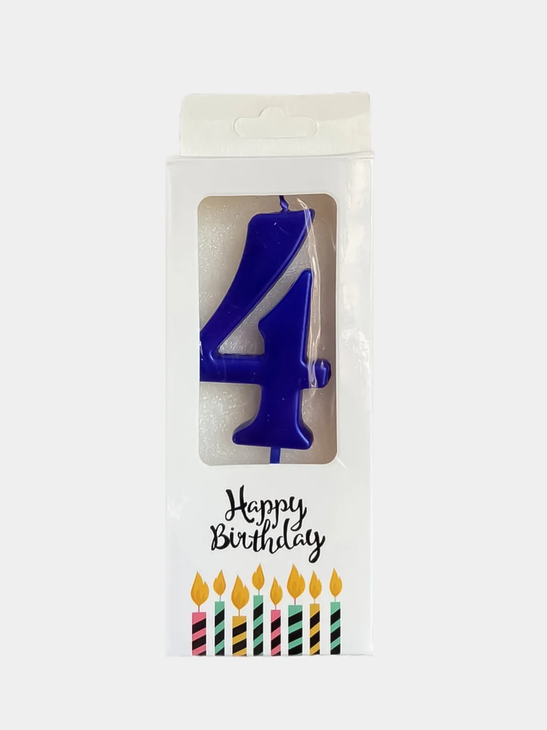 Синий свечи цифры для торта Happy Birthday / 5 цветов.