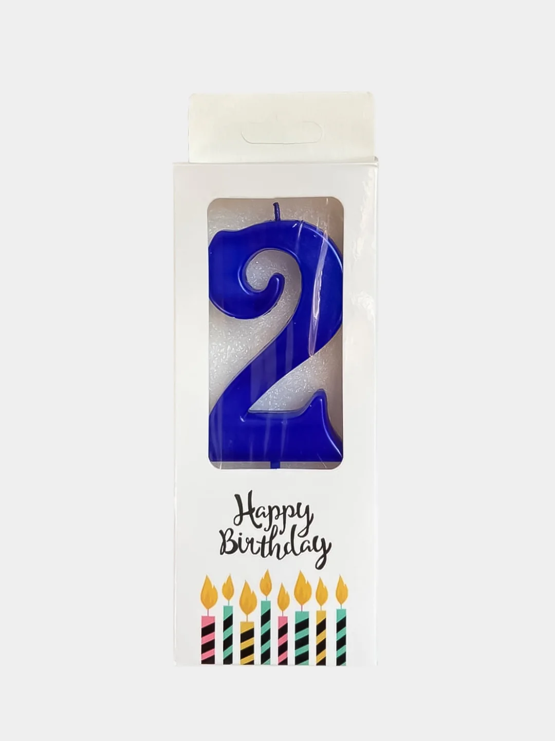 Синий свечи цифры для торта Happy Birthday / 5 цветов.