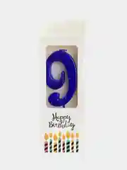 Синий свечи цифры для торта Happy Birthday / 5 цветов.