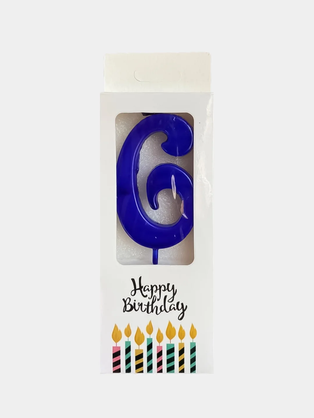 Синий свечи цифры для торта Happy Birthday / 5 цветов.