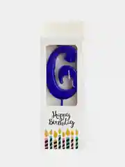Синий свечи цифры для торта Happy Birthday / 5 цветов.