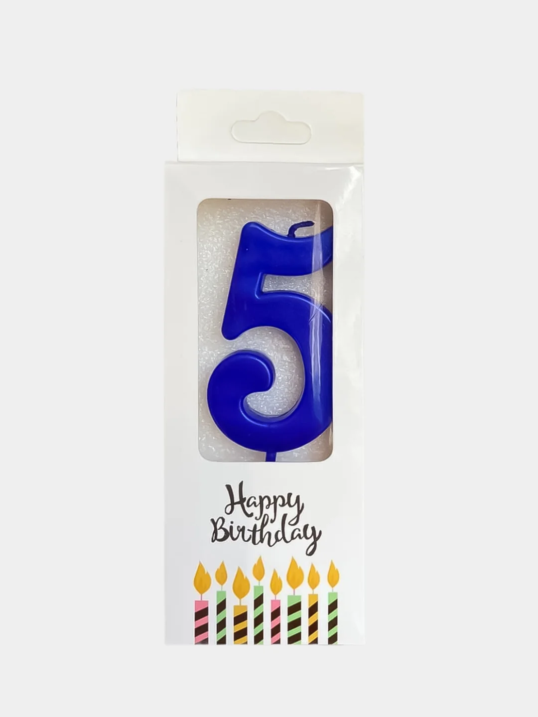 Синий свечи цифры для торта Happy Birthday / 5 цветов.