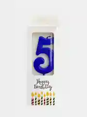 Синий свечи цифры для торта Happy Birthday / 5 цветов.