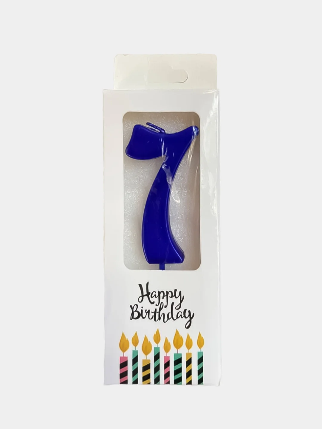 Синий свечи цифры для торта Happy Birthday / 5 цветов.