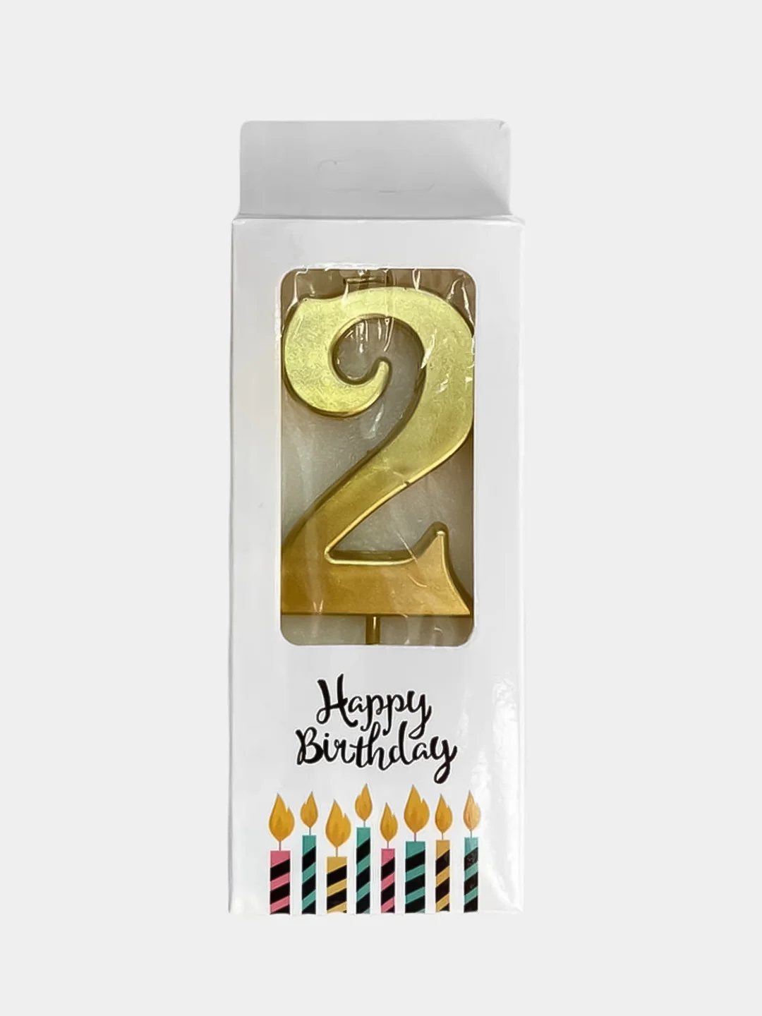Золотой свечи цифры для торта Happy Birthday / 5 цветов.