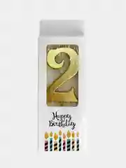 Золотой свечи цифры для торта Happy Birthday / 5 цветов.