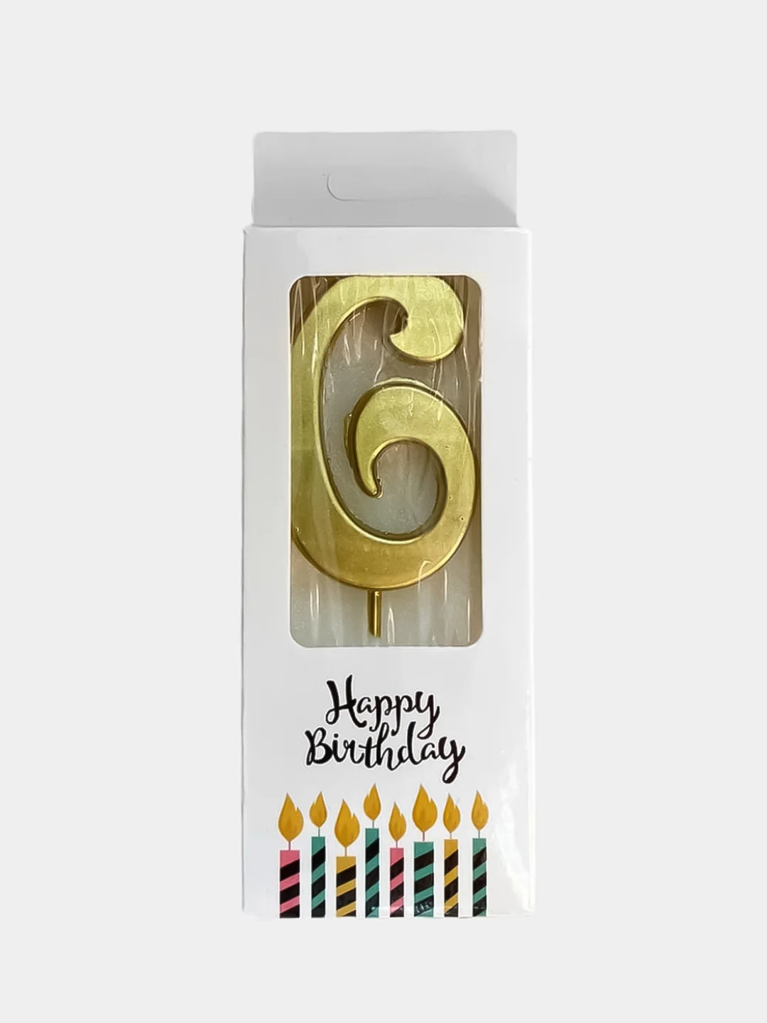 Золотой свечи цифры для торта Happy Birthday / 5 цветов.