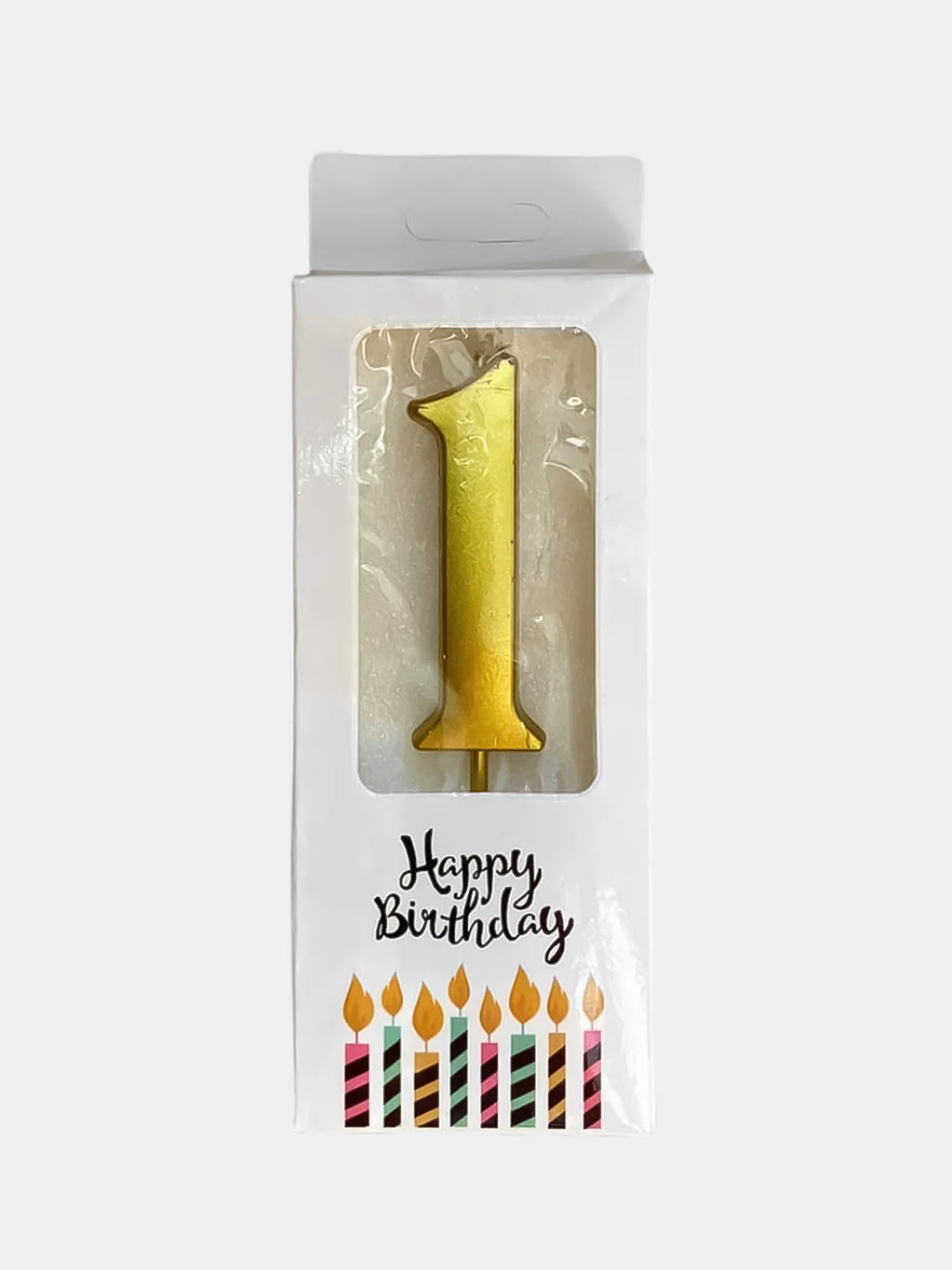 Золотой свечи цифры для торта Happy Birthday / 5 цветов.