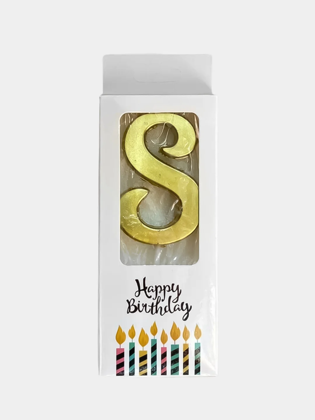 Золотой свечи цифры для торта Happy Birthday / 5 цветов.