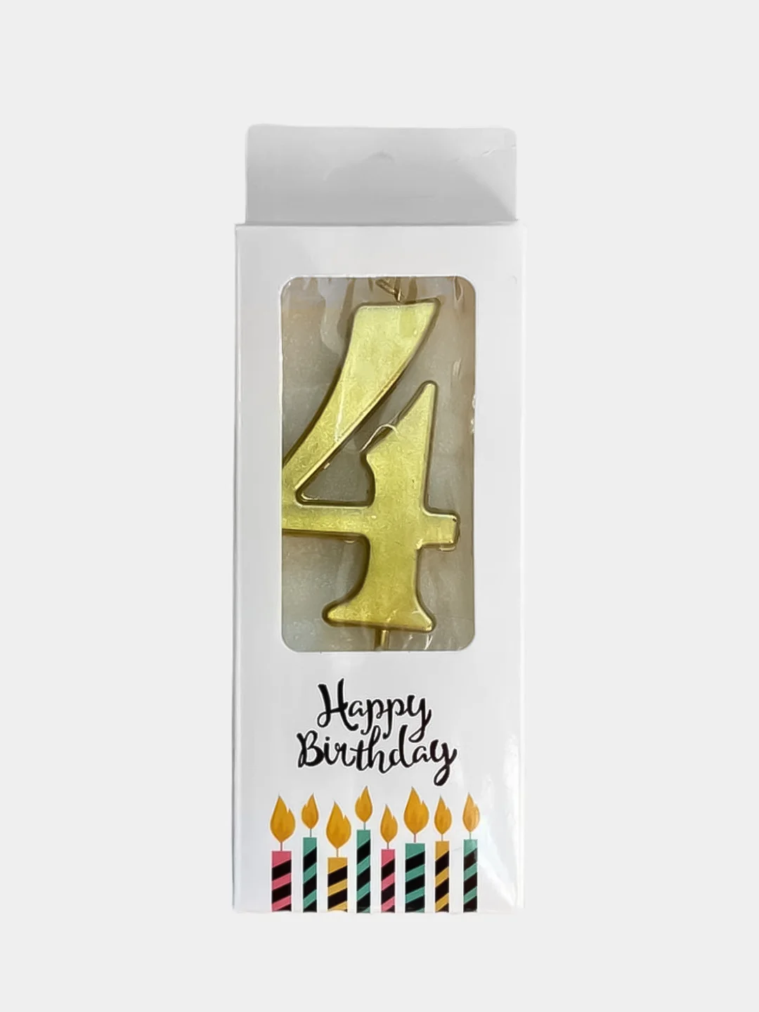 Золотой свечи цифры для торта Happy Birthday / 5 цветов.