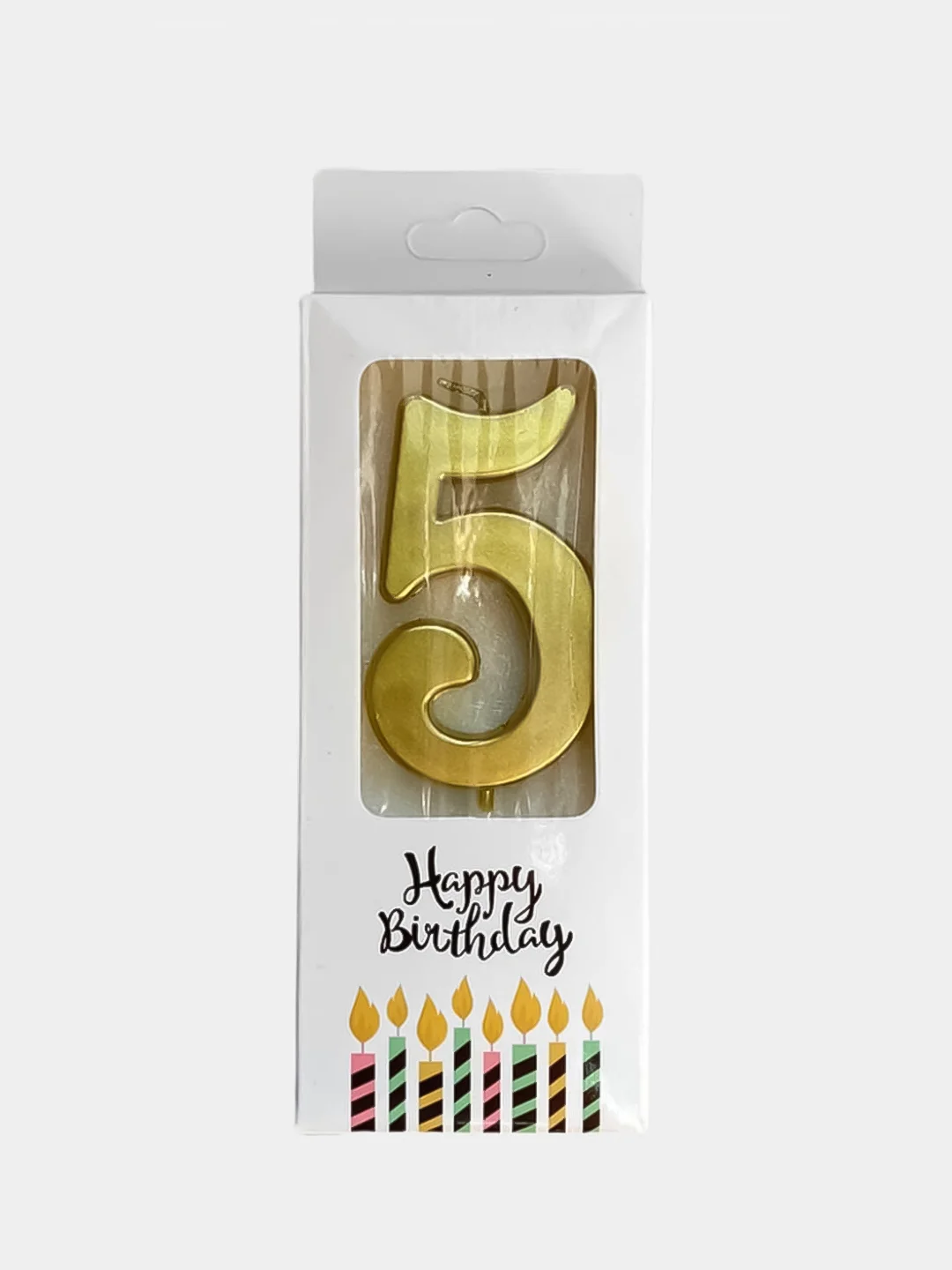 Золотой свечи цифры для торта Happy Birthday / 5 цветов.