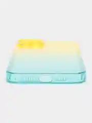 Желтый чехол для iPhone (Айфон) 7, 8, SE, XR, XS, 11, 12, 13, 14, 15, mini, Pro, Plus, Max прозрачный с градиентом