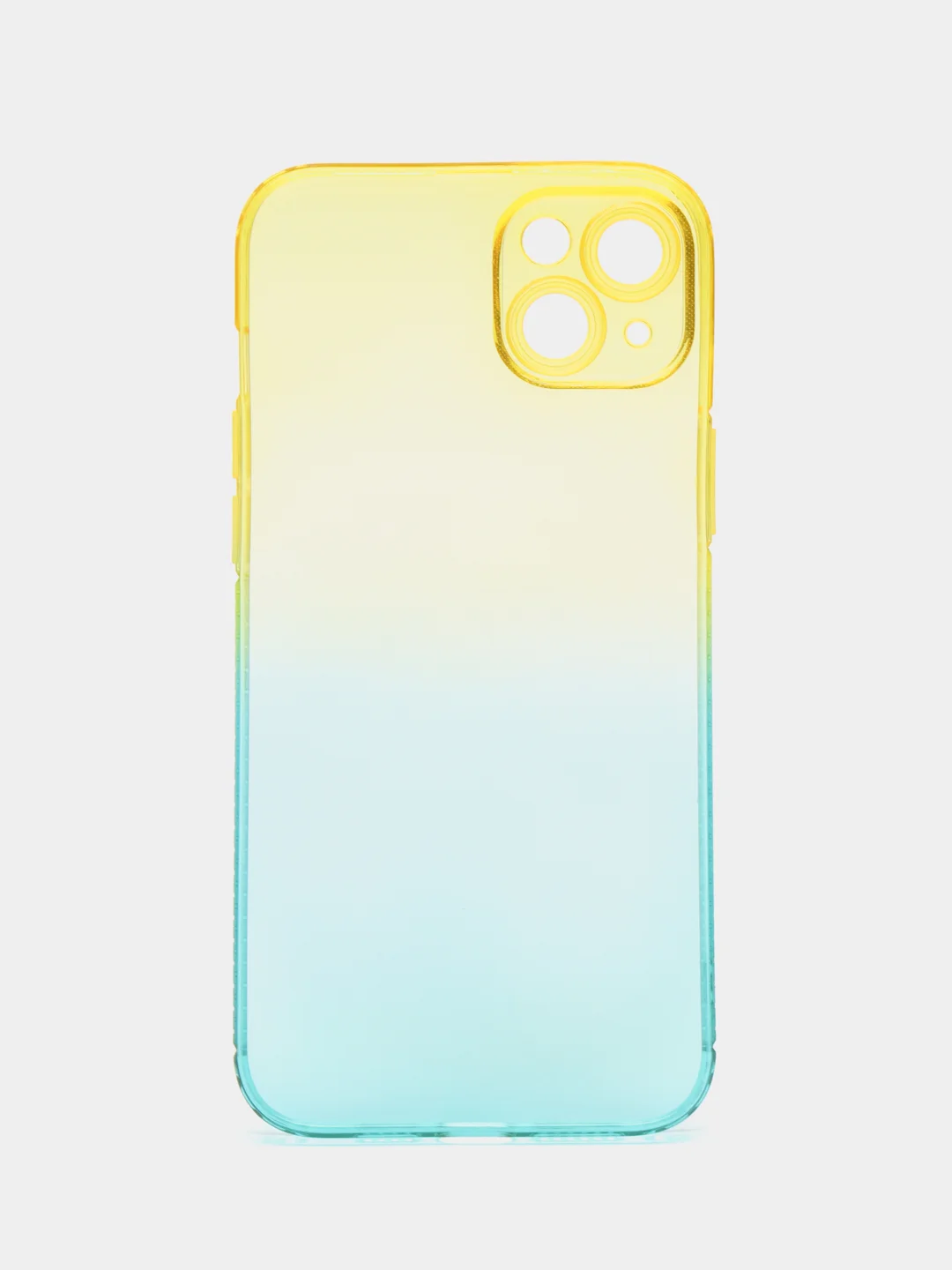 Желтый чехол для iPhone (Айфон) 7, 8, SE, XR, XS, 11, 12, 13, 14, 15, mini, Pro, Plus, Max прозрачный с градиентом