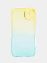 Желтый чехол для iPhone (Айфон) 7, 8, SE, XR, XS, 11, 12, 13, 14, 15, mini, Pro, Plus, Max прозрачный с градиентом