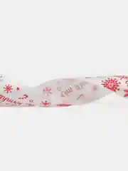 Слоновая кость атласная лента с Новым годом и без, ширина 25 мм