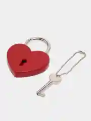 Красный свадебный замок фольгированный, с ключом