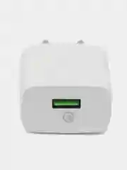 Белый сетевое зарядное устройство Hoco C72Q, быстрая зарядка, micro USB, Type-C, 18A