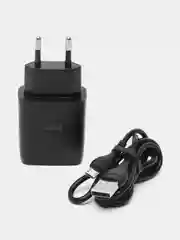 Черный сетевое зарядное устройство Hoco C72Q, быстрая зарядка, micro USB, Type-C, 18A