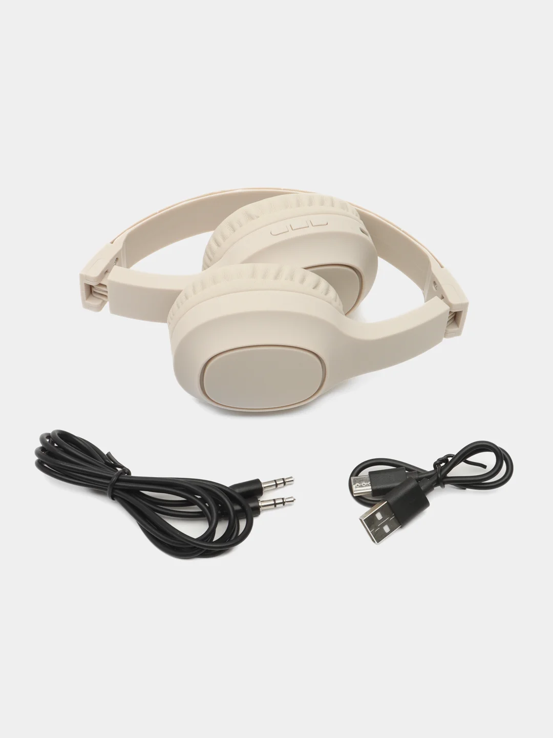 Молочный беспроводные полноразмерные наушники Hoco W46, Bluetooth, AUX, с микрофоном