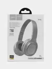 Серый беспроводные полноразмерные наушники Hoco W46, Bluetooth, AUX, с микрофоном