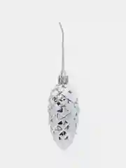 Серебряный набор елочных игрушек "Шишки", 5 штук, разные цвета