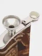 Бежевый подарочный набор, мужской: фляга с рюмками