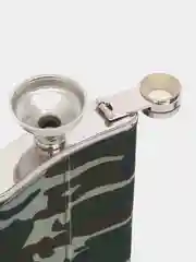 Зеленый подарочный набор, мужской: фляга с рюмками