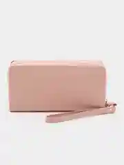 Розовый кошелек женский с двойным замком