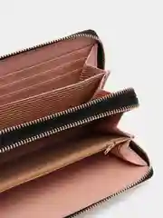 Тёмно-розовый кошелек женский с двойным замком