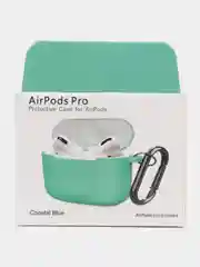 Бирюзовый чехол-кейс для наушников AirPods Pro, силиконовый